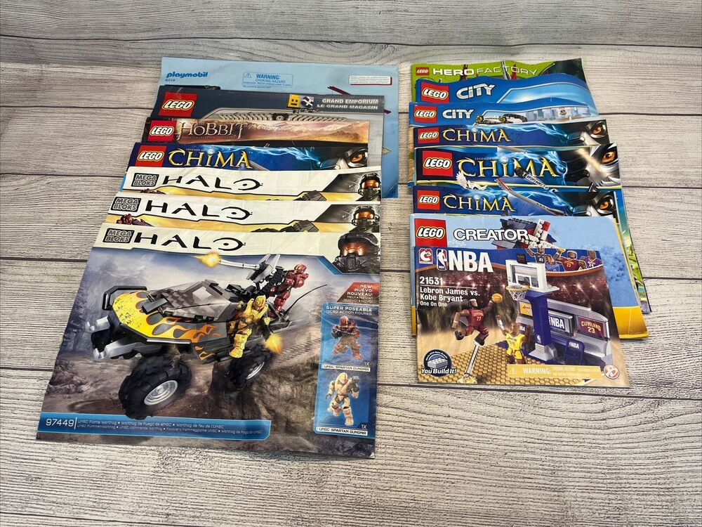 Lot Of 15 LEGO Instruction Manuals: HALO Chima City NBA